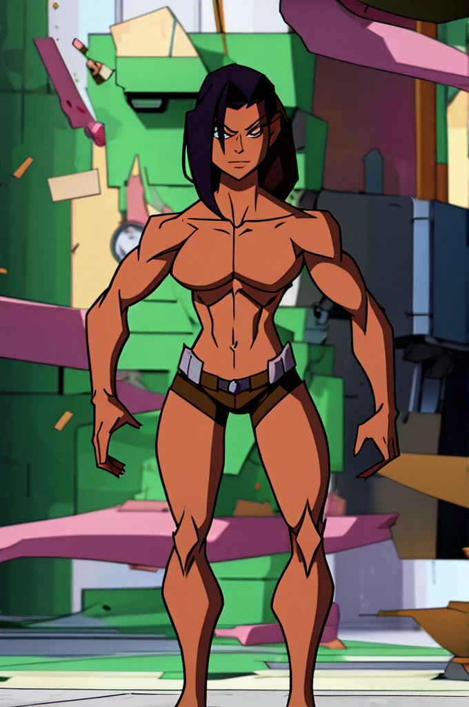 Muscular starfire in bikini