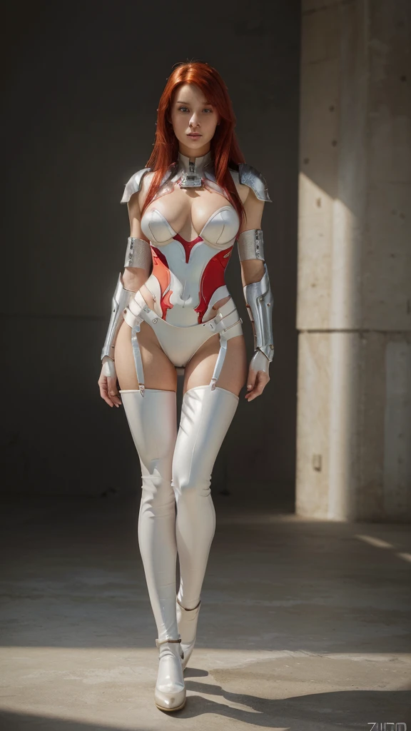 Ultrasexy, full body, ultrarealistic, ((Erza Scarlet)) wearing 2B outfit, climbing a ladder, view form below, 