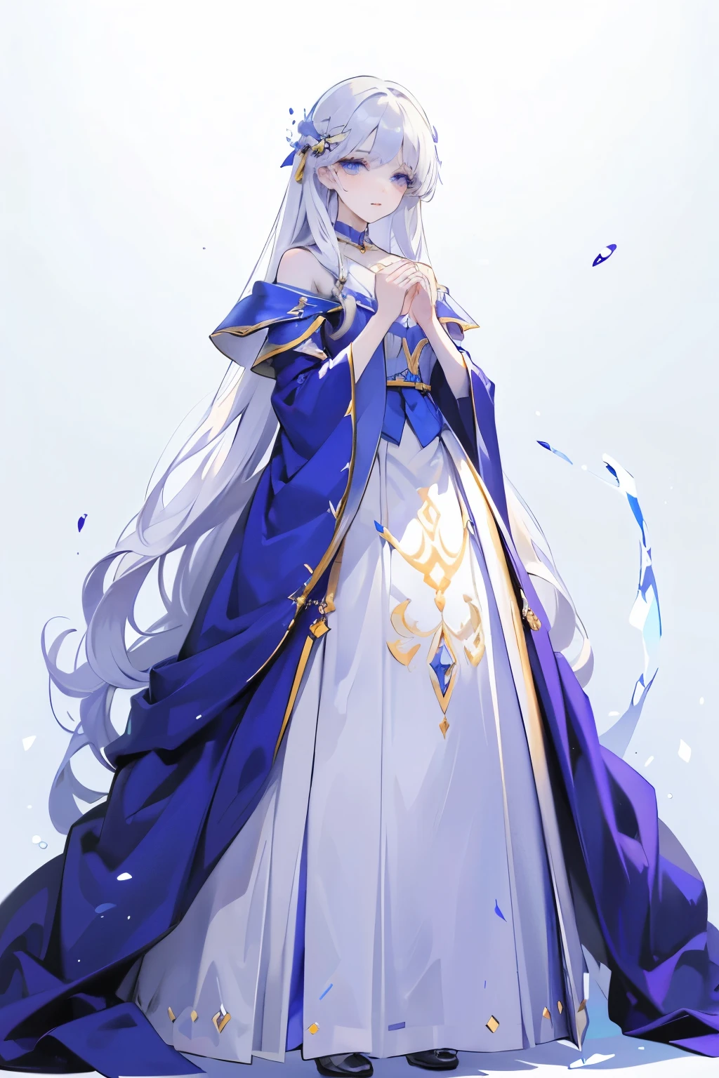 1 beautiful woman，Mage，Gorgeous long skirt，Standing full body，solo，Clear facial features，Clean lines design，Transparent Background，(masterpiece，Top quantity，Best quality，Ultra-high resolution，Clear facial features，beautiful eyes，Beautiful face)，Raise your hands up
