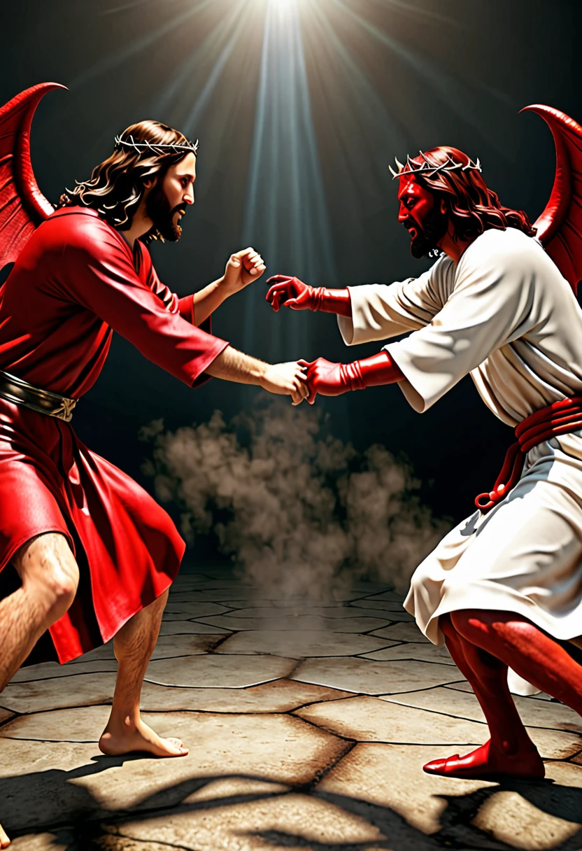 Fighting of Jesus vs devil realistic