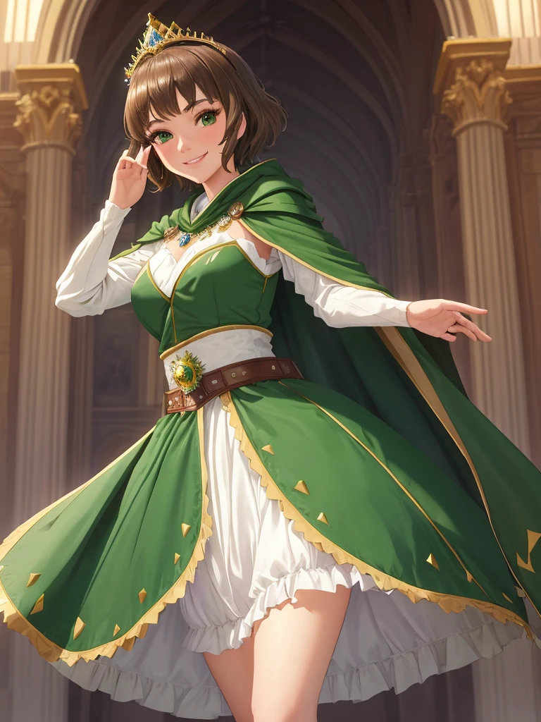 masterpiece, Highest quality, Realistic, One girl, alone, View your viewers, , , Anime Coloring, , cherry blossoms_Tsubasa_chronicle, Brown Hair, Green Eyes, Devil Costume, , Blu-ray