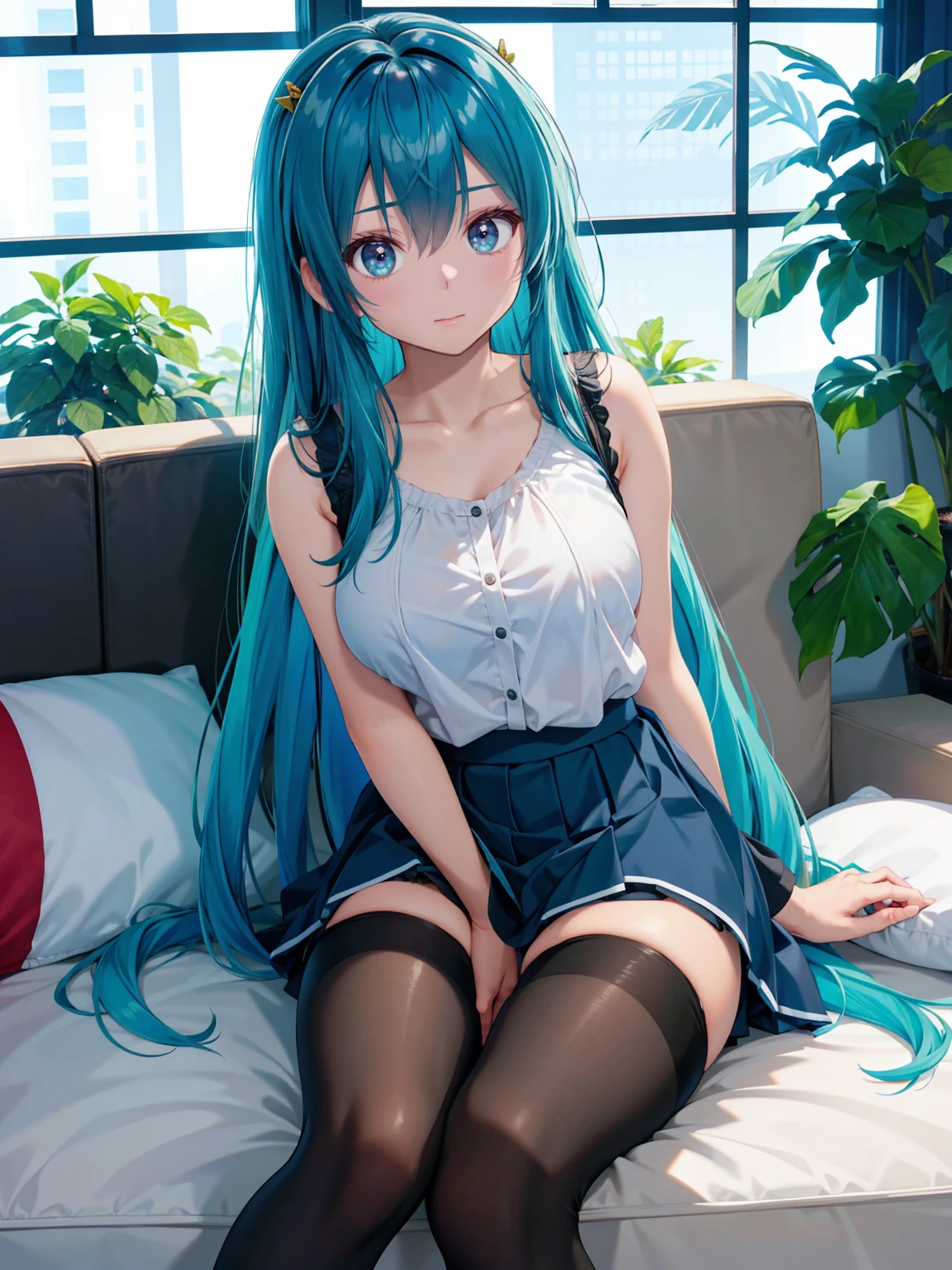 ​masterpiece、Top image quality、maid, slave, Masturbation by hand, hand squeeze the breast, hands groping the , damp,A high resolution、nsfw、After sex、miku hatsune、blue hairs、Twin-tailed,long hair、Blushing、Embarrassing appearance、Colossal 、Open your legs wide、、sleep、on the beds、naked, nsfw, sex toys, toy, sextoy, masturbation, lewdness, ahegao, , oral sex,