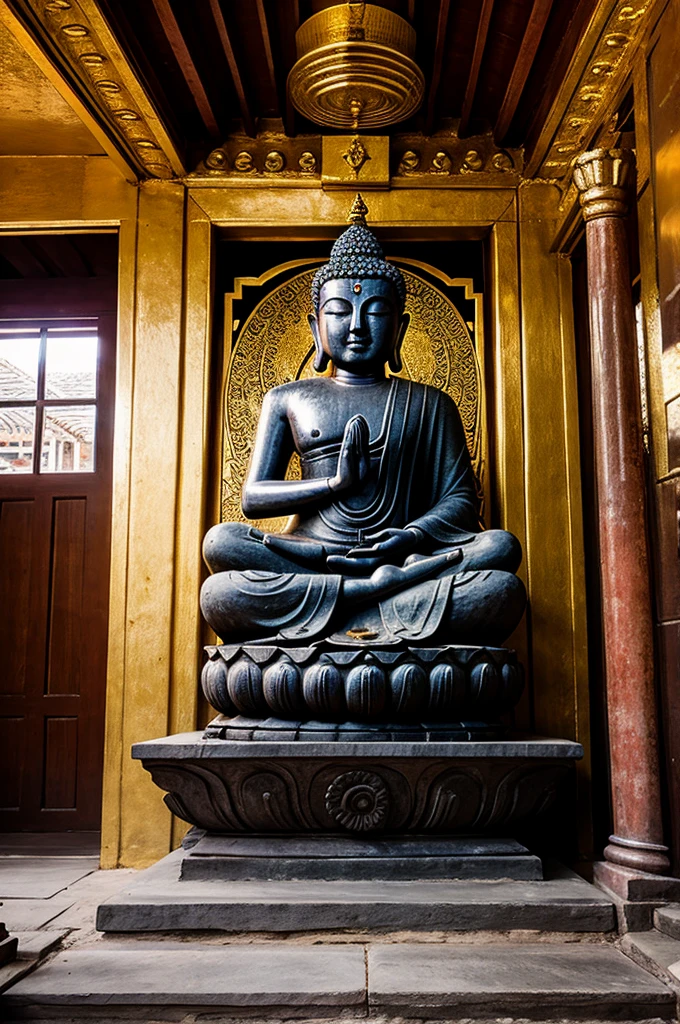 Came to the center of the temple,A "Great Hall of Treasures" I couldn't help but enter the gate,One wears black beads on his head and stretches out his fingers,The "Buddha Rulai" appeared before my eyes。Next to eighteen arhats, Guanyin Bodhisattvas, etc。