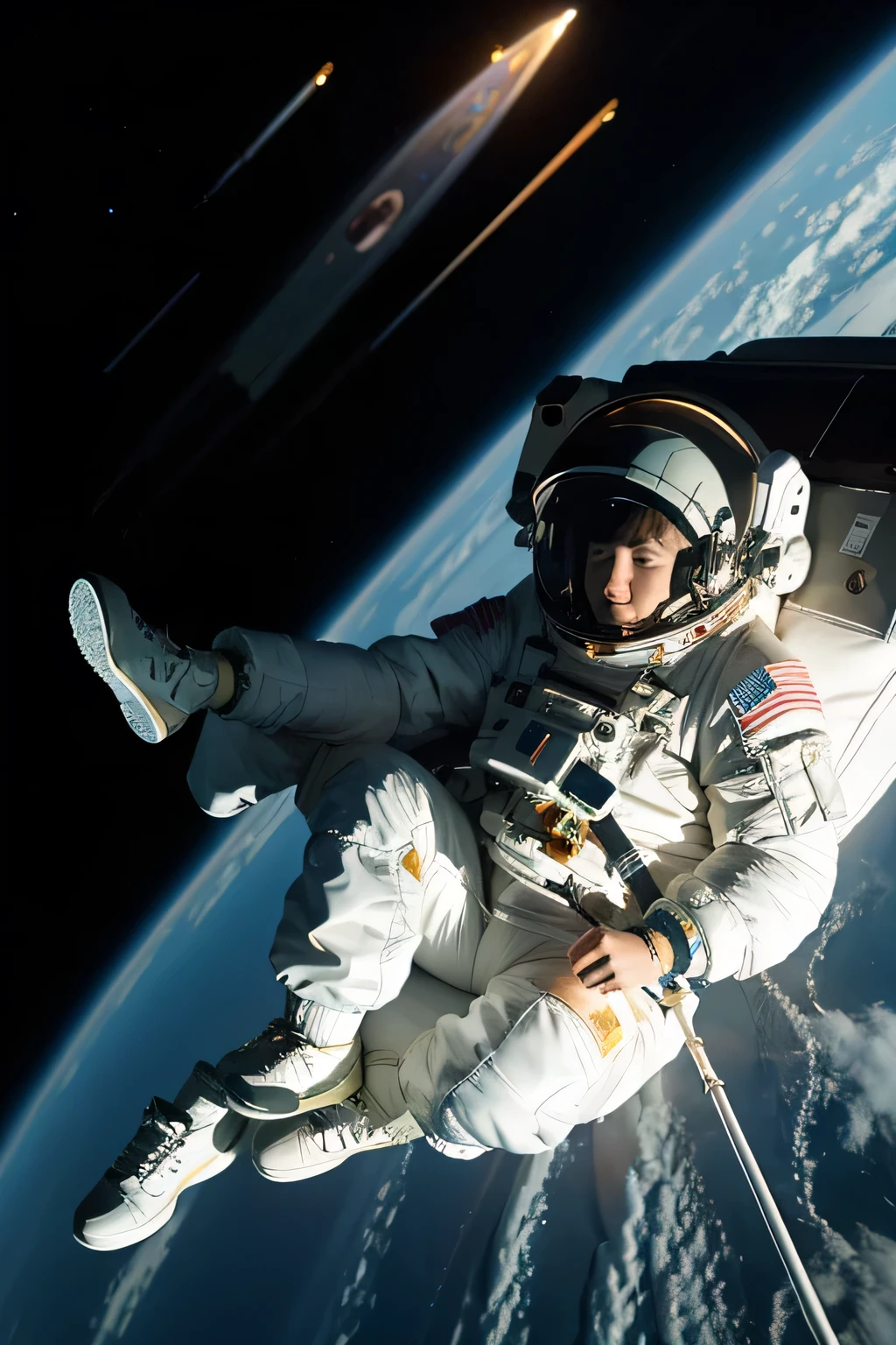 astronaut In space with stars in the background, astronaut In space, astronaut floating In space, an astronaut In space, astronaut lost in liminal space, an astronaut floating In space, flying In space, Space photos, spacewalk, astronaut, Floating in deep space, an astronaut relaxing In space, spacewalk scene, In space, detailed astronaut, Space suit