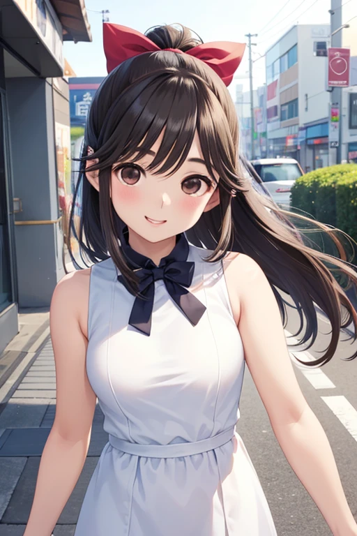 Gaoling loves flowers、Shiny brown hair, Long Hair、Ponytail with ribbon, Beautiful brown eyes、smile、Sparkling eyes, (Fine grain)、Ultra-detailed eyes、Very detailedな顔, Very detailedな目,

masterpiece,Highest quality,High resolution,Very detailed,masterpiece, Highest quality, High resolution, 

Flying debris、Highest quality、shape、Very detailedな、The finer details、High resolution、8K デンデ wallpaper、完璧なダイナミックな構shape、Fine and beautiful eyes、
(((sleeveless white mini dress)))、Bold sexy pose、はにかんだsmile、Harajuku Style、20-year-old girl、Cute type、sexy shot looking at camera、