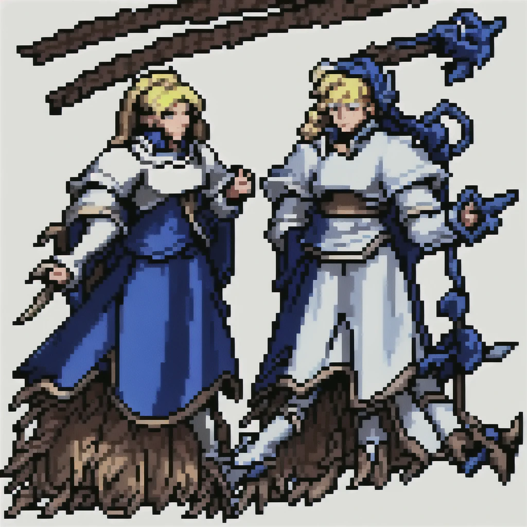 Man long blonde hair blue eyes white skin knight outfit 