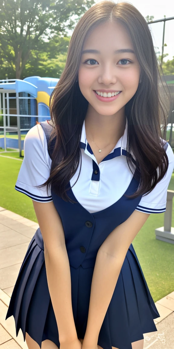 8k, ultra high res) (best quality) (photo-realistic) (ultra detailed skin), light shadow, Natural lighting, looking_at_viewer
1girl,(Japanese ,kogal),smile,miniskirt,sweater_vest,long_hair,outdoors,((long-white-slouchy-socks)and loafers, ), school_uniform, tree, streetgrey_skirt,building,pleated_skirt