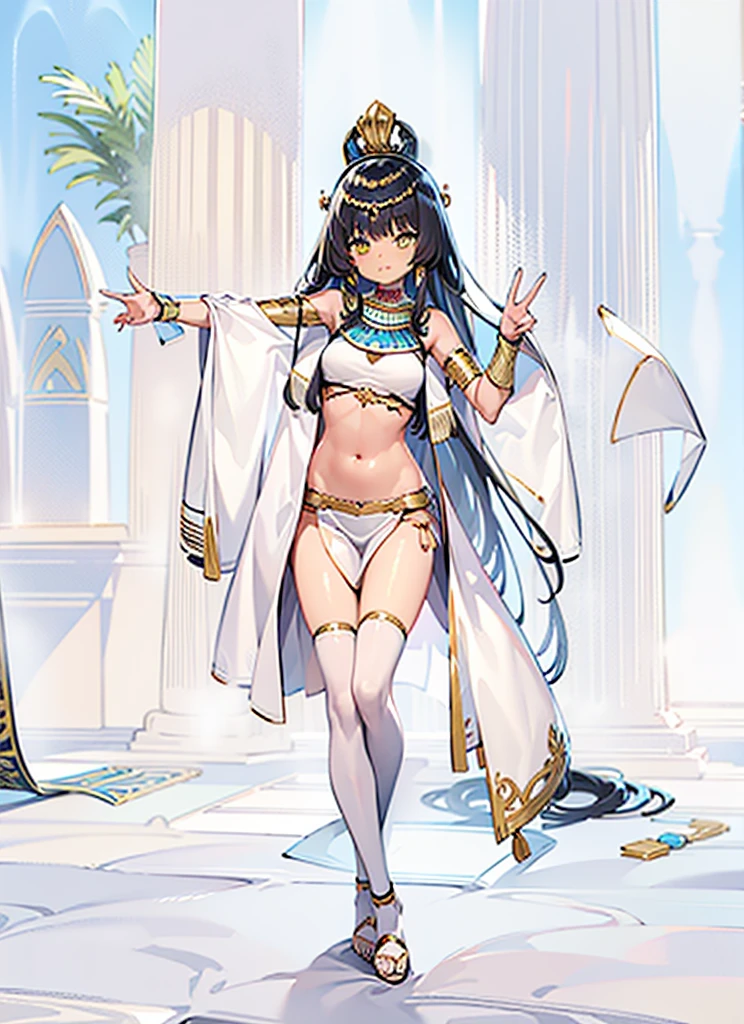 Sexy，beauty，charm，Half naked，enchanting，Graceful，Graceful，Charm，Egyptian style，Queen of Beauty，Girl，flat chest，White，Light gauze clothing