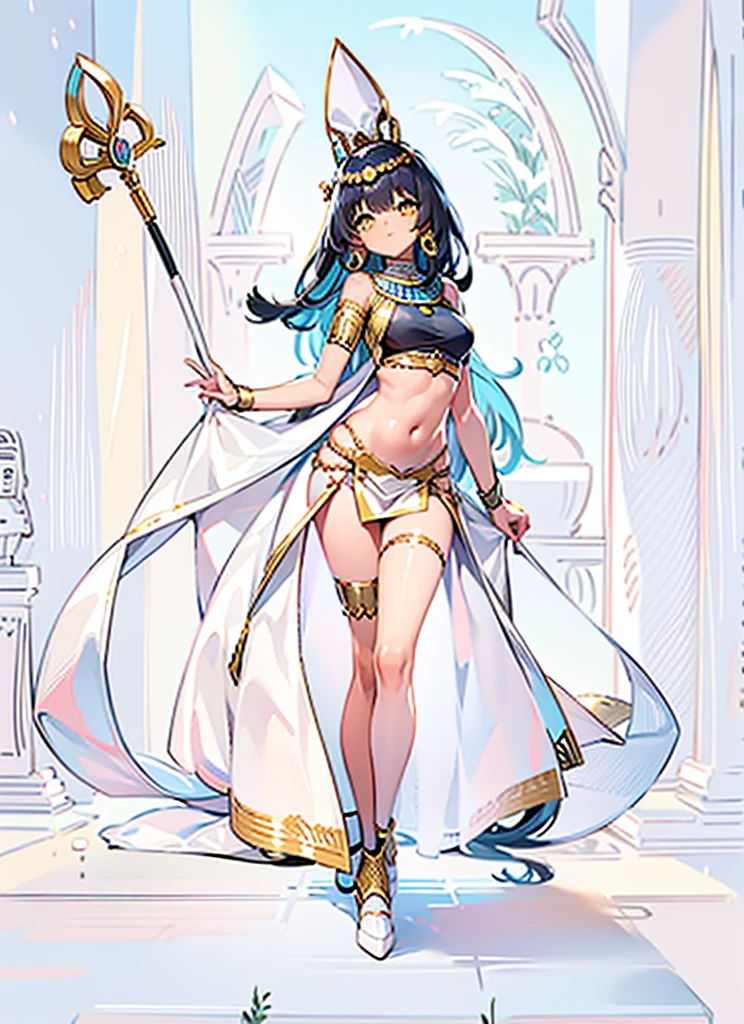 Sexy，beauty，charm，Half naked，enchanting，Graceful，Graceful，Charm，Egyptian style，Queen of Beauty，Girl，flat chest，White，Light gauze clothing