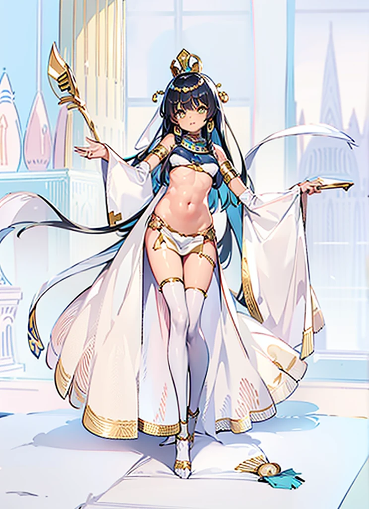 Sexy，beauty，charm，Half naked，enchanting，Graceful，Graceful，Charm，Egyptian style，Queen of Beauty，Girl，flat chest，White，Light gauze clothing