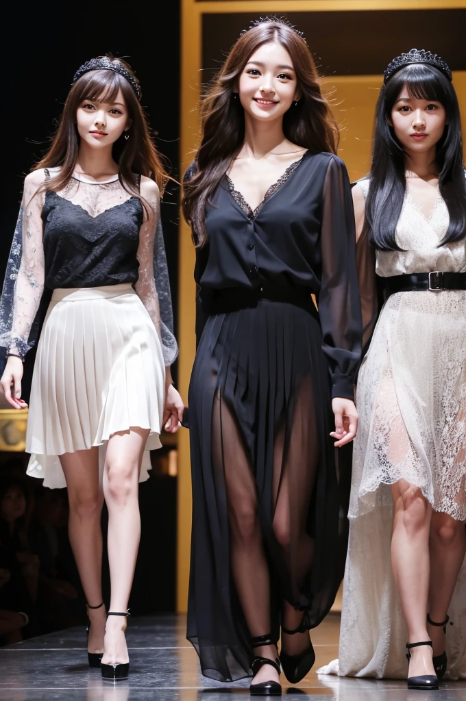 Woman in black and pink dress walking on the catwalk, fashion runway, fashion show runway, glamorous runway model, Fashion model, fashion show photo, catwalk photo, runway photo, On the runway, Fashion show, korean women's fashion model, beautiful fashion model body, Model with attractive body, Translucent dress, big breasts thin waist, high fashion model