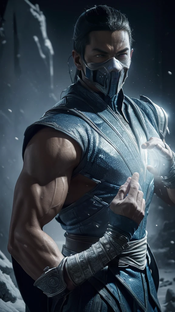 ((Subzero do mortal Kombat, ultra realistic)), (((fully body))), ((perfect hands)), stunning, hyper realistic, octan render, surrounded by the effect of cold air and ice, mortal kombat style, old background, chic, stunning, (wall-paper), conceptual artwork, details Intricate, highy detailed, ((cinemactic)), Dramatic, (extremely high quality, awarded, master part:1.5), (photorrealistic:1.5), fot, Realistic photo, Nikon, naturallight, 4K, highes definition, xf iq4, 150MP, 50 millimeters, ISO 1000 Certification, 1/250 Years, naturallight, Adobe Lightroom, photolab, Photographic Affinity, PhotoDirector 365,