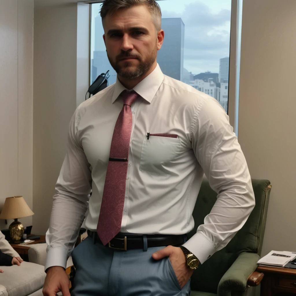 HOMEM, MASCULINO, olhos, bonito, forte,VIRADO DE COSTAS, wearing an office blouse , wearing suspender braces attached to style pants,BUNDA MASCULINA, HOMEM bundudo, macho de bunda grande,nudez, calcinha, sentado, mostrando o CU, cu grande,