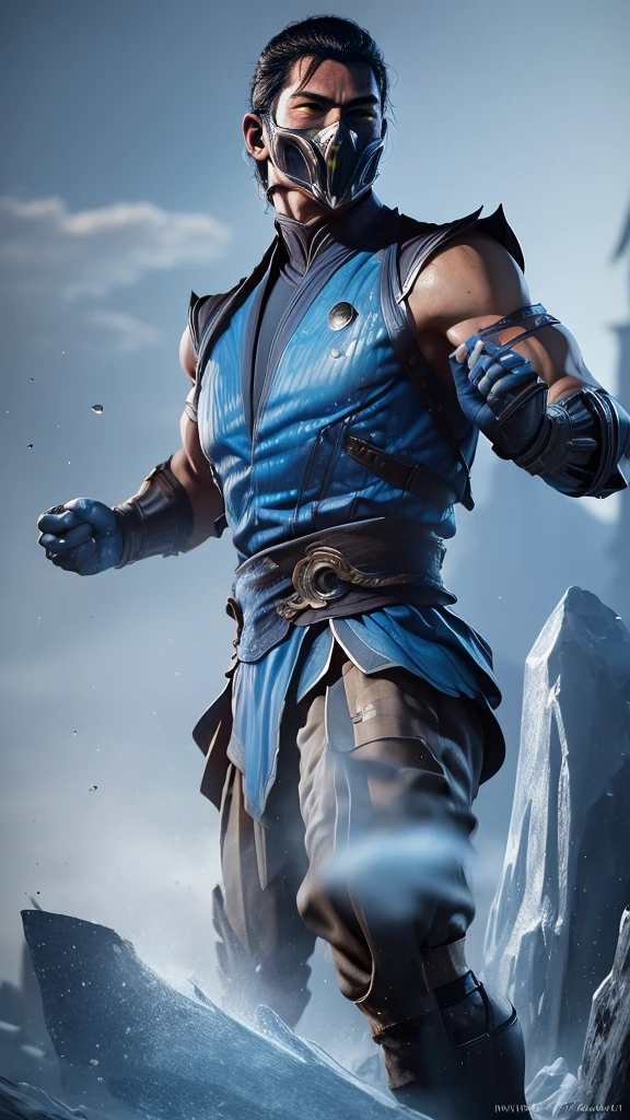 ((Subzero do mortal Kombat, ultra realistic)), (((fully body))), ((perfect hands)), stunning, hyper realistic, octan render, surrounded by the effect of cold air and ice, mortal kombat style, old background, chic, stunning, (wall-paper), conceptual artwork, details Intricate, highy detailed, ((cinemactic)), Dramatic, (extremely high quality, awarded, master part:1.5), (photorrealistic:1.5), fot, Realistic photo, Nikon, naturallight, 4K, highes definition, xf iq4, 150MP, 50 millimeters, ISO 1000 Certification, 1/250 Years, naturallight, Adobe Lightroom, photolab, Photographic Affinity, PhotoDirector 365,