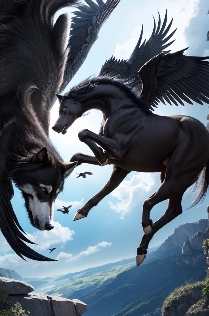 feral, gryphon, wings, spread wings, feathers, (beak), male, penis, sheath, erection, anus, black genitals, black anus, raised tail, paws,, best quality, shaded, extreme detail, highly detailed, ultradetailed, intricate, realistic, detailed background, hi res, realistic, \(artwork\), (by kenket), by ross tran, by michael & inessa garmash, by pino daeni, by isvoc, by kiguri, by alena aenami, by ruan jia, (by zenthetiger, by wolfy-nail), by Enki Bilal, by drmax,
