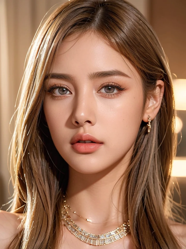 1girl, beautiful detailed eyes, beautiful detailed lips, extremely detailed eyes and face, long eyelashes, long blonde hair, bare shoulders, brown eyes, jewelry, full body, necklace, off-shoulders, sweater, realistic, sexy, photorealistic, 8k, high quality, masterpiece, hyper detailed, intricate details, cinematic lighting, sharp focus, vibrant colors