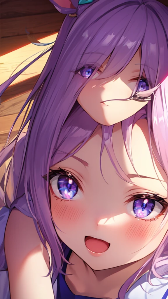 ((8K, Best Quality, masterpiece, Highly detailed)),{{{NSFW}}},Semi-realistic illustrations,Mejiro McQueen \(umamusume\),{1 girl,beautiful girl,cute,smile,kawaii, lovely,blushing,playful expression},sharp focus,oily skin,beautiful detailed hair,glossy hair,(wear school uniform:1.5),(two nipples slip from school uniform:1.2)(NSFW),erection-of-nipples,(lying on the bed:1.2),wear long school skirt,perfect two legs,(spread two legs:1.2),(show-off-white-panties:1.3),five fingers,large breaths,wear black pantyhose,beautiful detailed eyes,jewel like eyes,violet eyes, (two hands behind head:1.1),open mouth,armpits, solo,beautiful navel,  looking at viewer,collarbone,earring