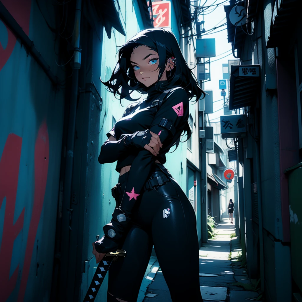 (work of art, best qualityer), details Intricate, 8k, art station, wall-paper, offcial art, splash art, sharp focus,
1 girl, standing alone, Shihouin Yoruichi, (darkskin, dark skinned female:1.2), hypdertailed,pussy cum,