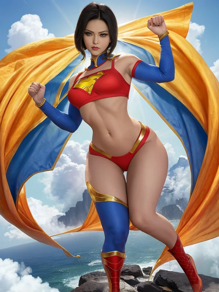 Earth 11 Superwoman: The guardian of hope and justice."This image captures the essence of Superwoman: powerful, inspiring and eternally dedicated to the protection of her world and its inhabitants.