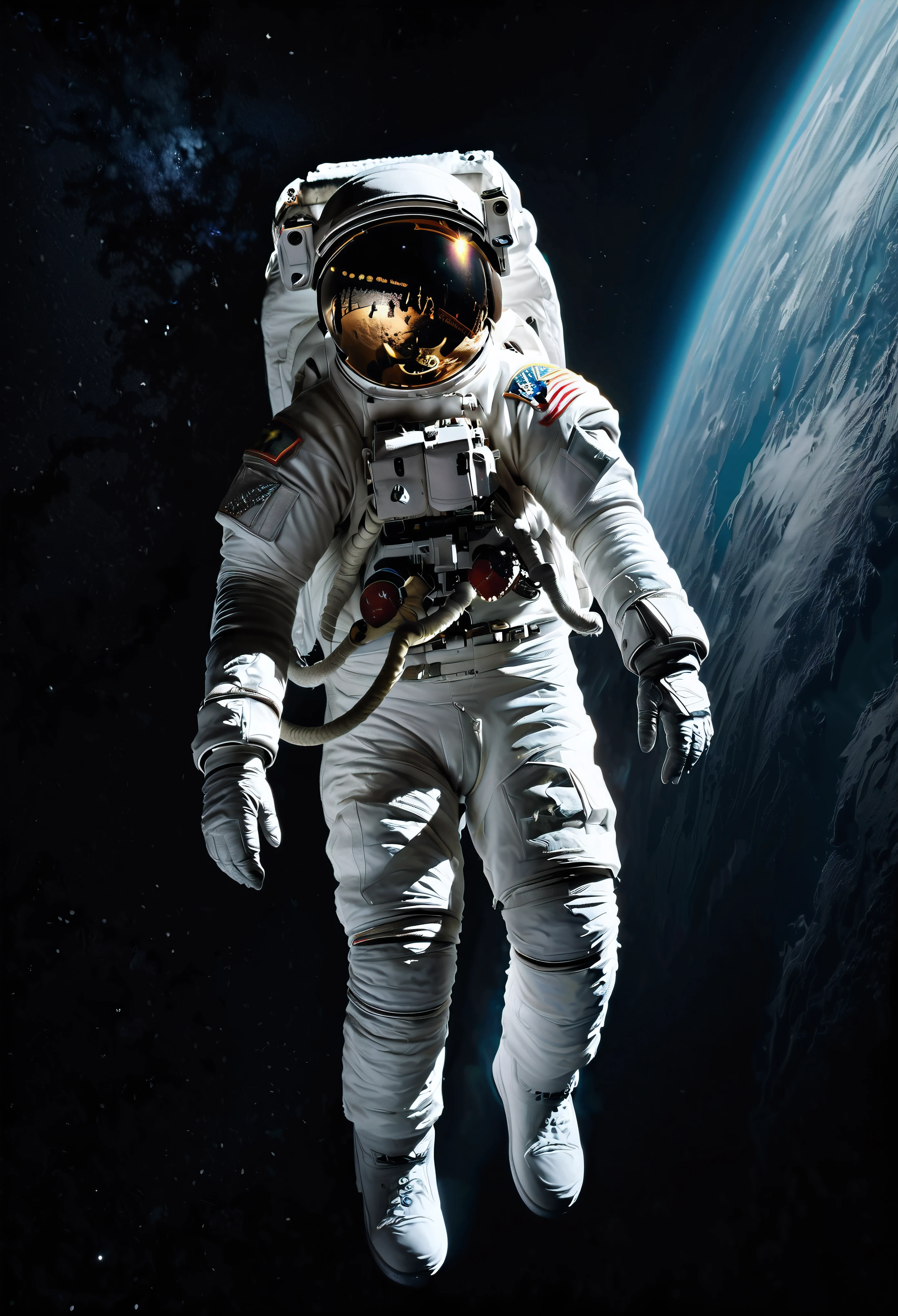 ((Masterpiece in maximum 16K resolution):1.6),((soft_color_photograpy:)1.5), ((Ultra-Detailed):1.4),((Movie-like still images and dynamic angles):1.3) | ((double contact):1.3), ((Exotic Astronaut Floating In Space silhoutte effect):1.2), ((Superimposed on Pretty Female):1.1), ((clear dark sky)), Oil and ink on canvas, fine dark art, super dramatic light, photoillustration, amazing depth, the ultra-detailed, iridescent black, superfluous dreams, intricately details, amazing depth, Amazing atmosphere, Mesmerizing whimsical vibrant landscapes, ((Exotic Astronaut):1.2), Maximalism ((beautiful outside, Ugly inside, pressure and pain, beauty and despair, hard and soft, positive and negative, hot and cold, Sweet and sour, Vibrant but boring, Perfect harmony, light and shadows, old and young, Black and white, Corresponding color, loud and quiet, Chaos and peace, life and death):1.2) The complex masterpiece of a real-time engineering leader. | Rendered in ultra-high definition with UHD and retina quality, this masterpiece ensures anatomical correctness and textured skin with super detail. With a focus on high quality and accuracy, this award-winning portrayal captures every nuance in stunning 16k resolution, immersing viewers in its lifelike depiction. | ((perfect_composition, perfect_design, perfect_layout, perfect_detail, ultra_detailed)), ((enhance_all, fix_everything)), More Detail, Enhance.