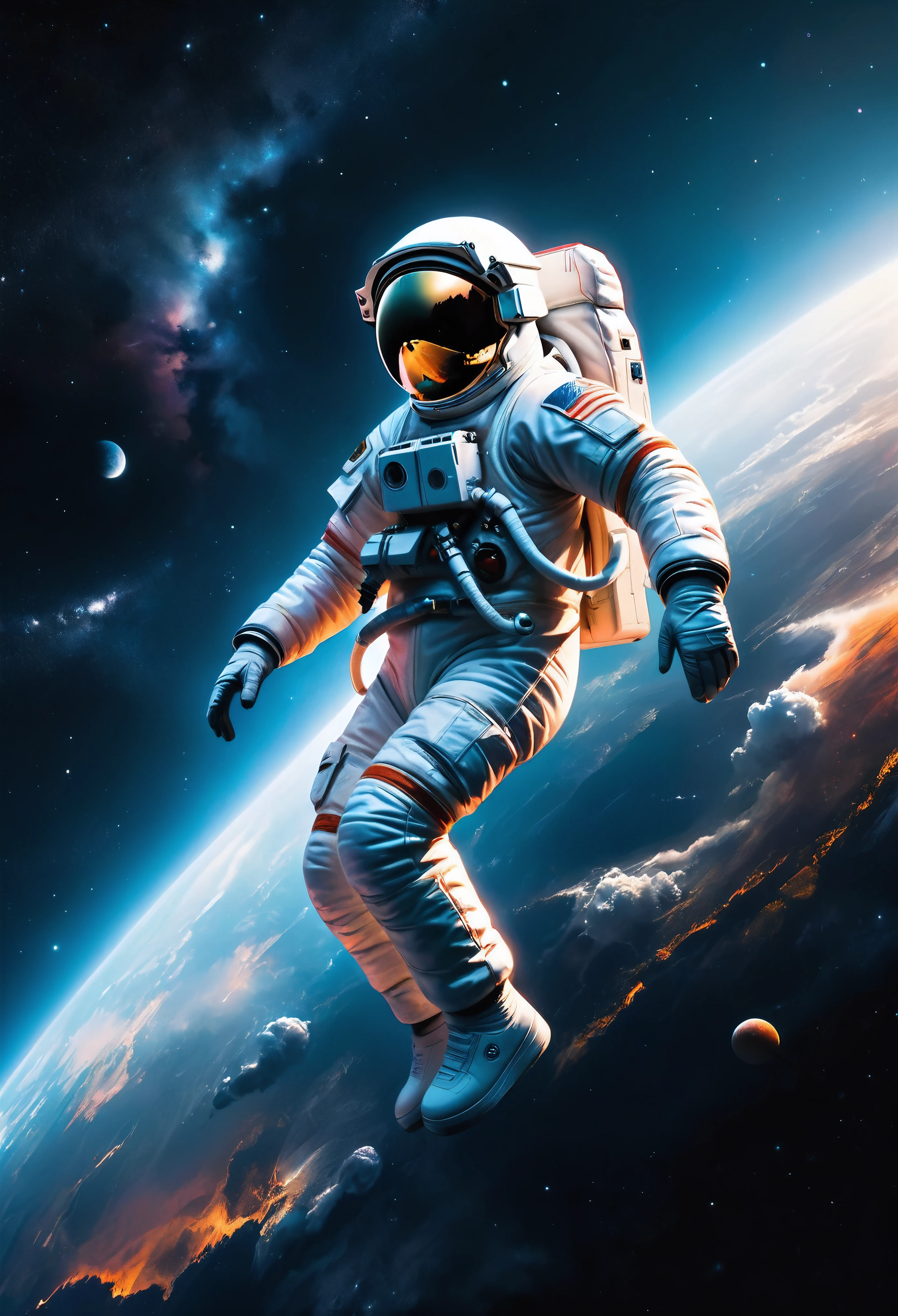 ((Masterpiece in maximum 16K resolution):1.6),((soft_color_photograpy:)1.5), ((Ultra-Detailed):1.4),((Movie-like still images and dynamic angles):1.3) | ((double contact):1.3), ((Exotic Astronaut Floating In Space silhoutte effect):1.2), ((Superimposed on Pretty Female):1.1), ((clear dark sky)), Oil and ink on canvas, fine dark art, super dramatic light, photoillustration, amazing depth, the ultra-detailed, iridescent black, superfluous dreams, intricately details, amazing depth, Amazing atmosphere, Mesmerizing whimsical vibrant landscapes, ((Exotic Astronaut):1.2), Maximalism ((beautiful outside, Ugly inside, pressure and pain, beauty and despair, hard and soft, positive and negative, hot and cold, Sweet and sour, Vibrant but boring, Perfect harmony, light and shadows, old and young, Black and white, Corresponding color, loud and quiet, Chaos and peace, life and death):1.2) The complex masterpiece of a real-time engineering leader. | Rendered in ultra-high definition with UHD and retina quality, this masterpiece ensures anatomical correctness and textured skin with super detail. With a focus on high quality and accuracy, this award-winning portrayal captures every nuance in stunning 16k resolution, immersing viewers in its lifelike depiction. | ((perfect_composition, perfect_design, perfect_layout, perfect_detail, ultra_detailed)), ((enhance_all, fix_everything)), More Detail, Enhance.