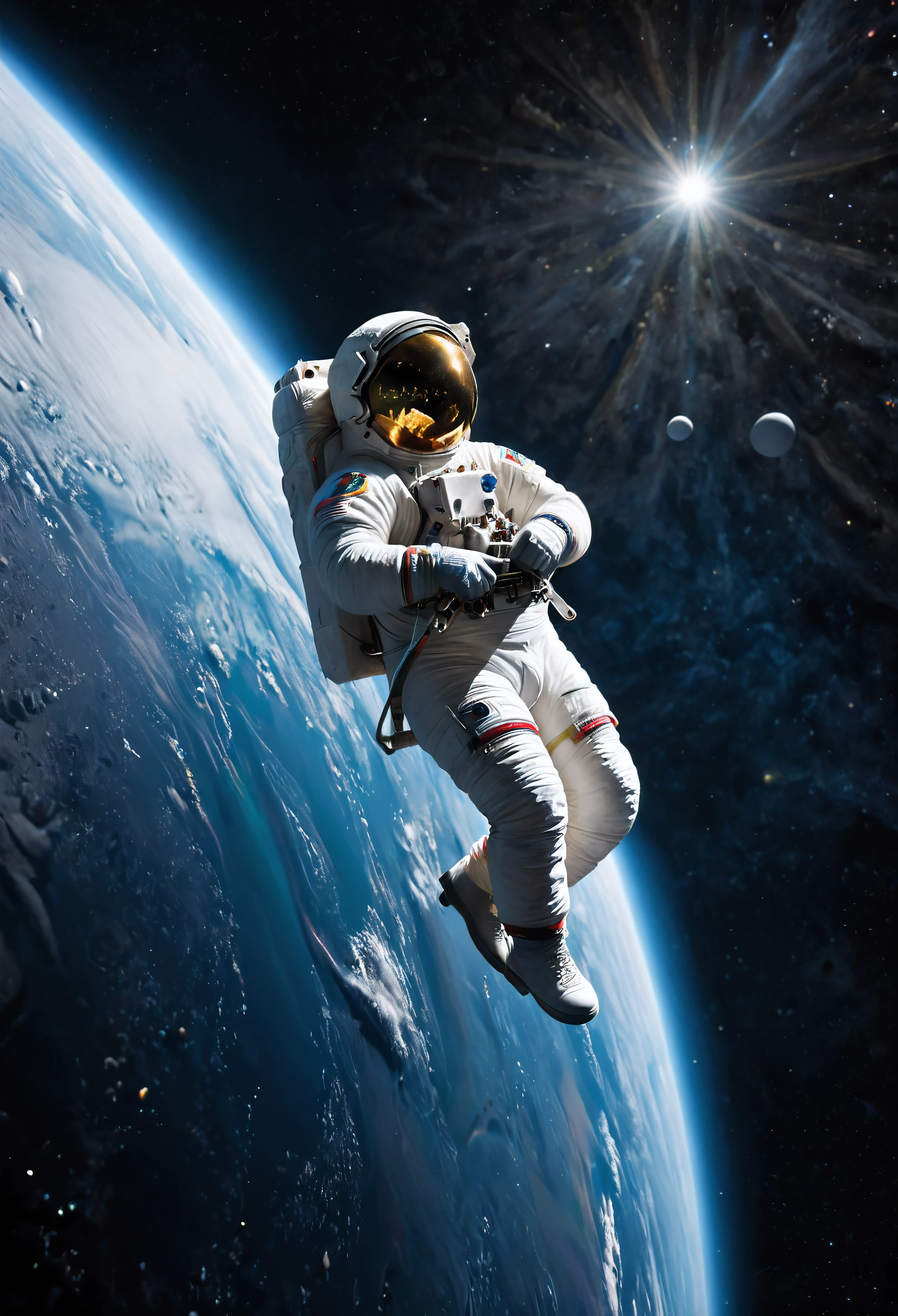 ((Masterpiece in maximum 16K resolution):1.6),((soft_color_photograpy:)1.5), ((Ultra-Detailed):1.4),((Movie-like still images and dynamic angles):1.3) | ((double contact):1.3), ((Exotic Astronaut Floating In Space silhoutte effect):1.2), ((Superimposed on Pretty Female):1.1), ((clear dark sky)), Oil and ink on canvas, fine dark art, super dramatic light, photoillustration, amazing depth, the ultra-detailed, iridescent black, superfluous dreams, intricately details, amazing depth, Amazing atmosphere, Mesmerizing whimsical vibrant landscapes, ((Exotic Astronaut):1.2), Maximalism ((beautiful outside, Ugly inside, pressure and pain, beauty and despair, hard and soft, positive and negative, hot and cold, Sweet and sour, Vibrant but boring, Perfect harmony, light and shadows, old and young, Black and white, Corresponding color, loud and quiet, Chaos and peace, life and death):1.2) The complex masterpiece of a real-time engineering leader. | Rendered in ultra-high definition with UHD and retina quality, this masterpiece ensures anatomical correctness and textured skin with super detail. With a focus on high quality and accuracy, this award-winning portrayal captures every nuance in stunning 16k resolution, immersing viewers in its lifelike depiction. | ((perfect_composition, perfect_design, perfect_layout, perfect_detail, ultra_detailed)), ((enhance_all, fix_everything)), More Detail, Enhance.