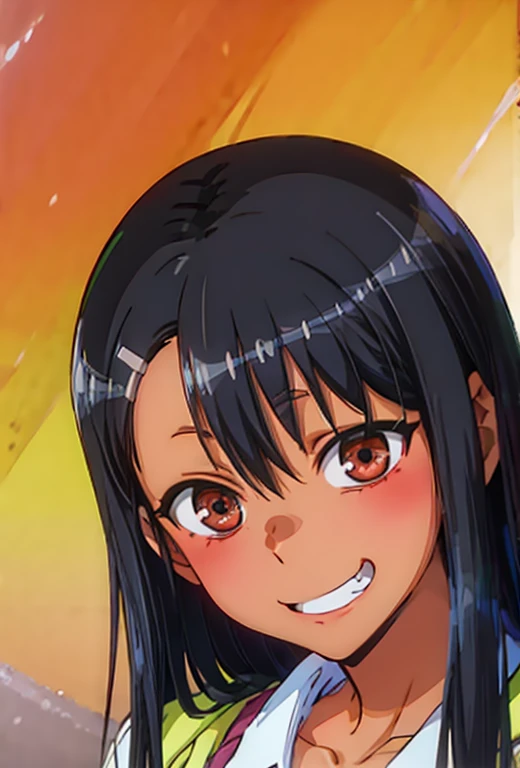 (masterpiece、Black Hair:1.5), (hayase nagatoro:1.5、friendly girl、1 Girl、Grin)、Highest quality,Shaking breasts:1.5,sexy, erotic, Sex, エロmodel, model, Seductive pose,