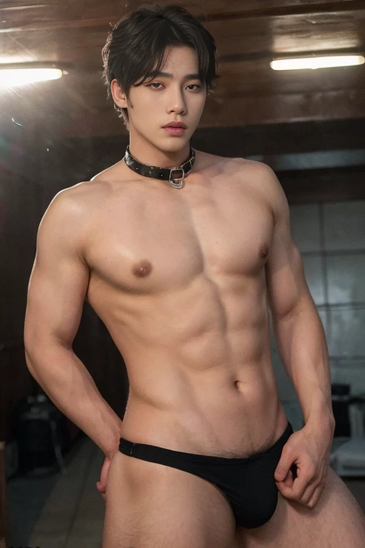 Angry Face, BDSM,slave,Rubber,Black Corset,Bondage,Collar,NSFW,((Best Quality, 8k, Masterpiece:1.3))), Crisp Focus: 1.2、(Layer Cut, Big:1.2),handsome boy with Perfect Figure: 1.4、Slender Abs:1.2、Wet Body:1.5、Highly Detailed Face and Skin Texture、Detailed Eyes、Double Eyelids, extra short Hair ,  hips ,  thighs