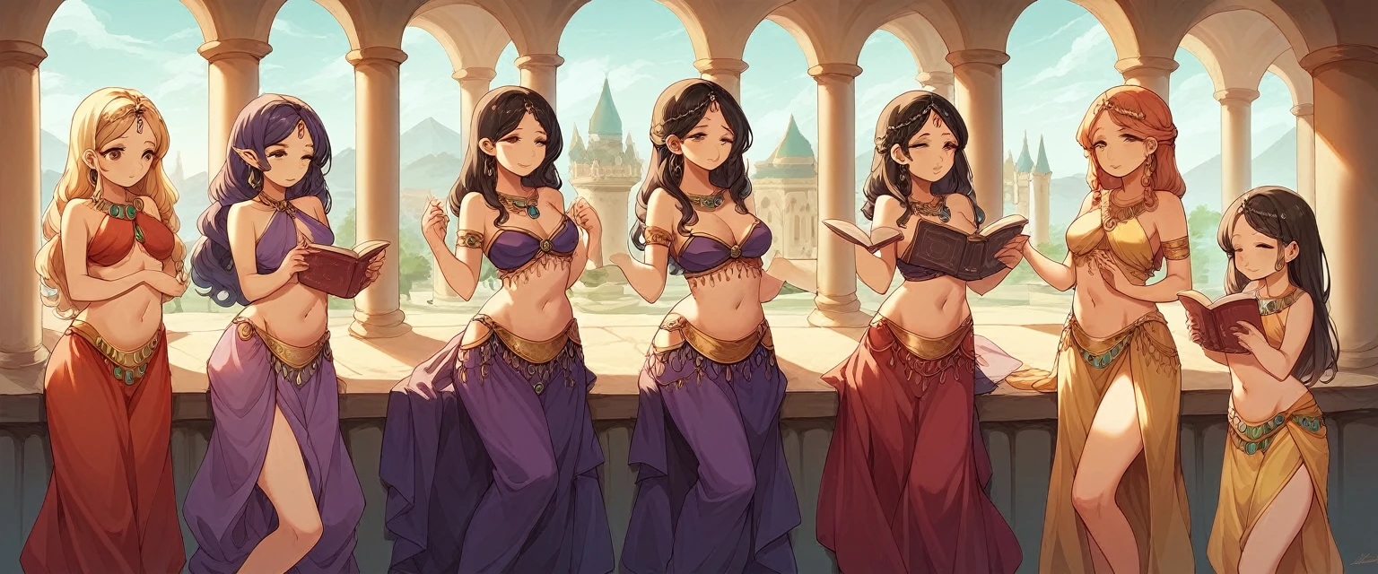 (masterpiece, 8k, 4k, extremely detailed, best quality, absurdres, anime comic style:1.4) nice hands, perfect hands, 1girl, mature, milf, sexy, (huge tits:1.3) <lora:more_details:0.8> <lora:FantasyTavern:lbw=outall:0.7> fantav, dancing <lora:esmeralda:lbw=inall:step=10-30> esmeralda, 1girl, hoop earrings, jewelry, earrings, black hair, dark skin, dark-skinned female, bracelet, corset, midriff, low rise long skirt, long hair, green eyes, breasts, hairband, smile, purple skirt, skirt, shirt, solo, off shoulder, looking at viewer, cleavage, (dancing in a crowded tavern:1.4),green eyes, huge smile, laughing, blushing, drunk