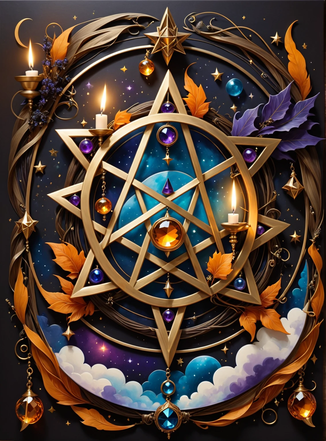 ((best quality)), ((masterpiece)), (detailed), magic, witchcraft, witch accessories, perfect geometry of shapes and forms, spiritual practice, harmony