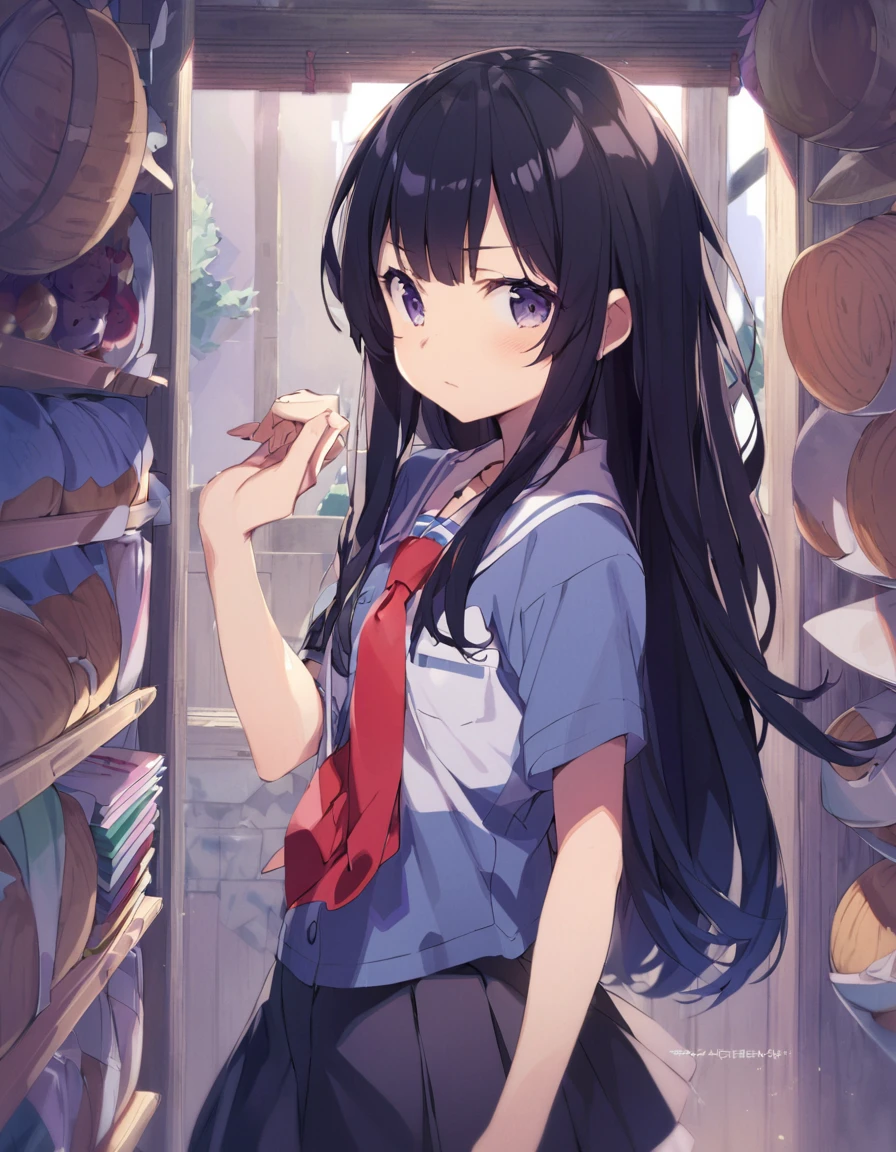 masterpiece, super fine illustration, best quality, light particles, ultra-detailed, 8K wallpaper, (bright colors:1.2), (a ),(high school uniforms:1.1),((braid hair,black hair)), (random breasts:1.1) disheveled hair, shiny hair, shiny skin, sweat, girl is soaked, (extremely beautiful random eyes),nsfw
BREAK
(burberry check panties),lifted by self,skirt lift