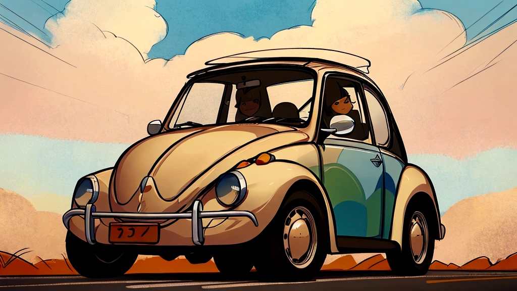 there are several people sitting in a car with a barbecue attached to the front of the car, caricature drawing, offcial art, very glad!, tourist photo, winning, promotional artwork, edited, beetle, cool clothes, celebration, last photo, glad!, proud look, photo rendering, festival, por Lee Loughridge, to celebrate, VW Beetle Cart, pepper, full car, high quality design