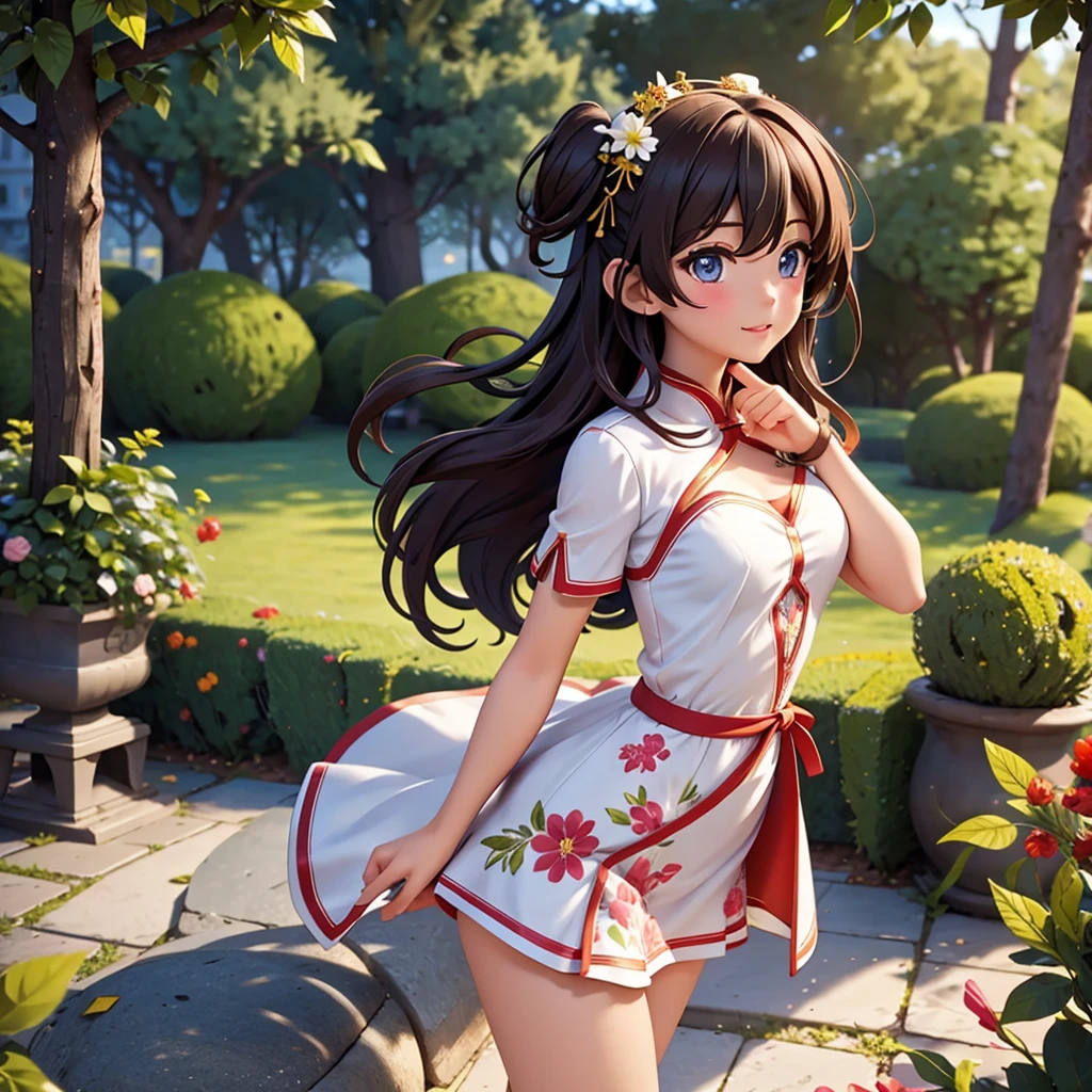 Cheongsam high heels brown single-tailed bunny girl