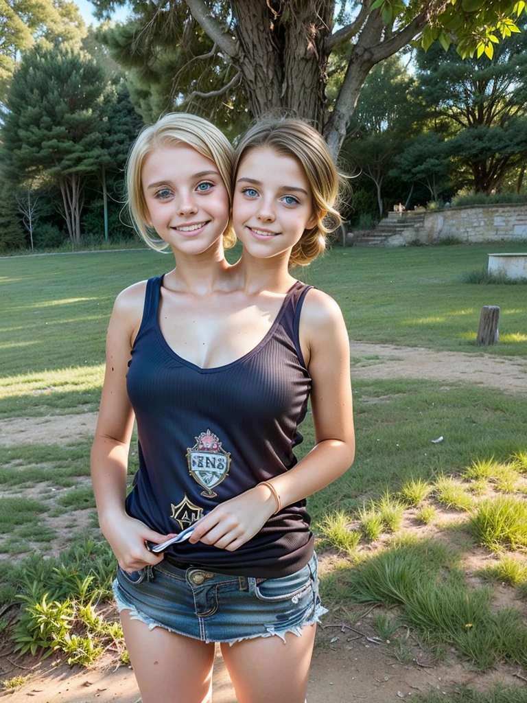 Erstelle mir ein gruppen bild von 3 nackten sportlichen blonden frauen