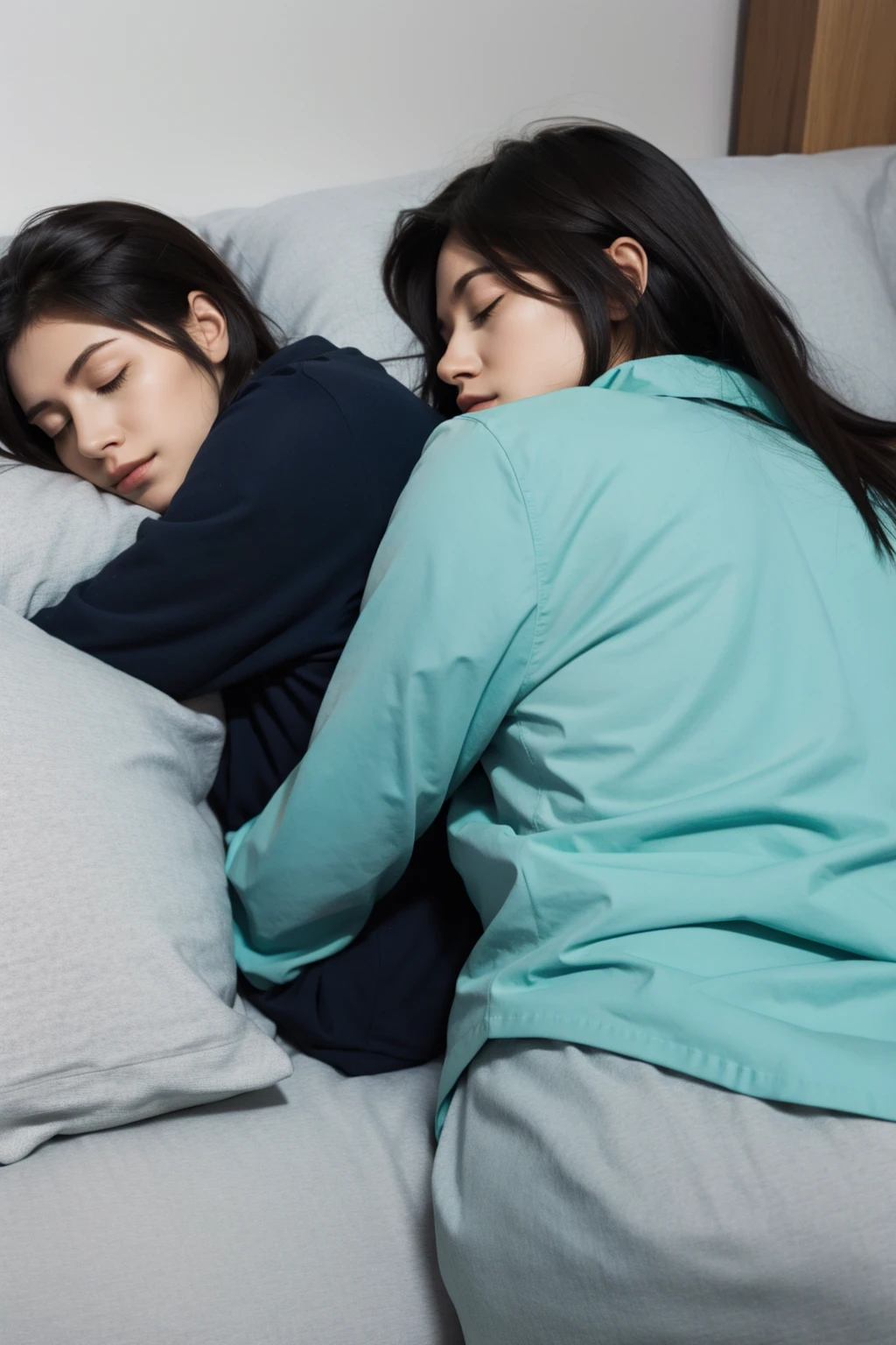 Women rolled in soft blankets