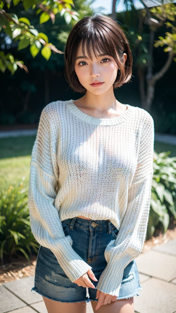 (The FW), 1womanl, Solo, 24 year old, 7headed body, (cute face), (Ideal ratio body proportions), Bedroom, (Sit on the sofa), ((Open legs)), (((Sweatshirt))), (((Panties with a small area))), ((The lower part of the body is bare)), ((Super close-up of buttocks)), panties focus, long , Wet, Clothes are sheer, Smiling smile, short-hair, Dark hair, small tits, A slender, Small buttocks, beauty legs, Skinny Legs, surrealism, Cinematic lighting, depth of fields, One-person viewpoint, F/1.8, 135 mm, nffsw, masutepiece, ccurate, ((Anatomically correct)), Textured skin, Super Detail, high details, High quality, awardwinning, Best Quality, hight resolution, 8K
