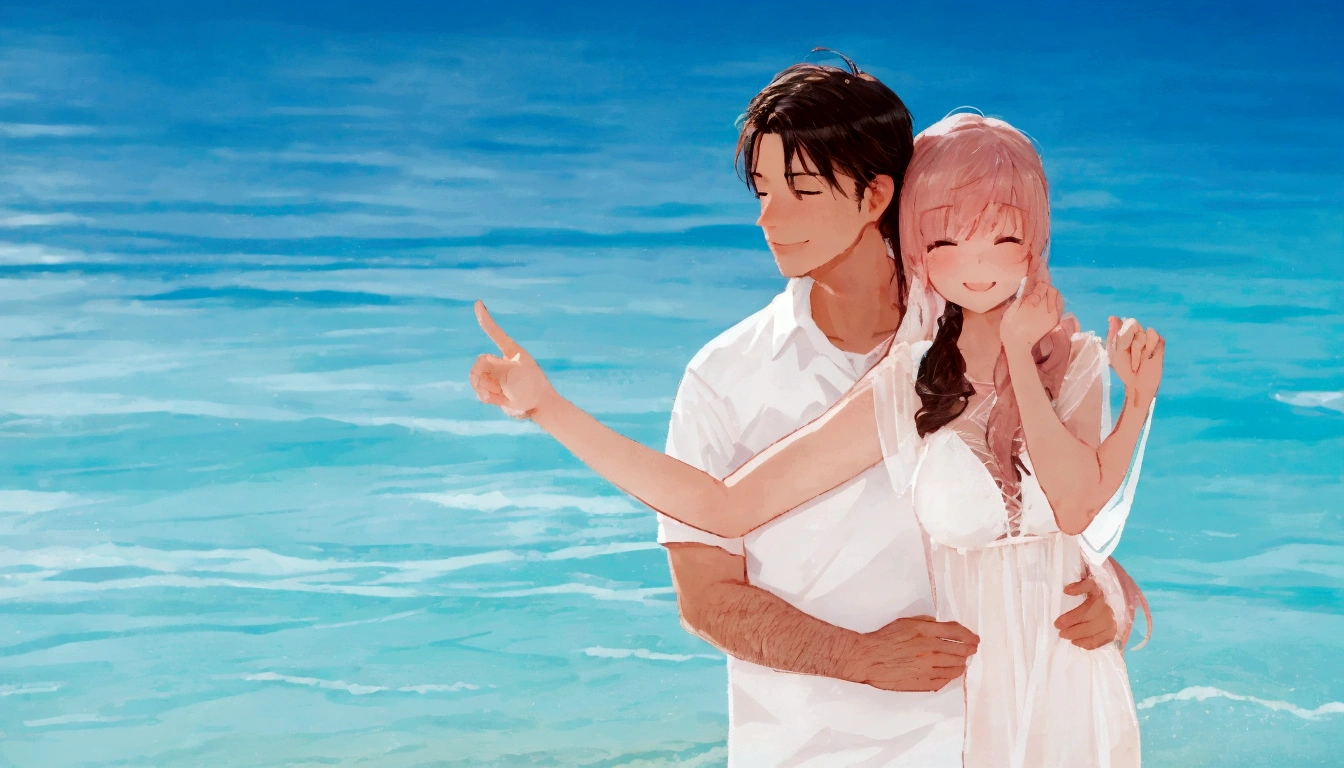 They were pointing at something on the beach, romantic的 couple, in stock, romantic的!!!, On the ocean, romantic, in stock图片, sparkling, romantic的, Happy couple, author：Kurt Roesch, Interesting background, High Profile, celebrate, High Profile, Fine works of art, holiday, In the seaside environment, Simple and pure design