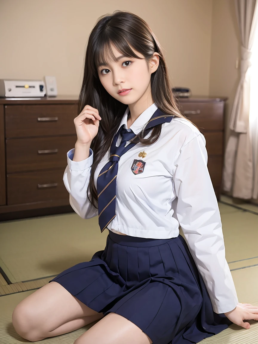 In the kitchen stood a woman in a dress, in a japanese apartment, Surrealism female students, japanese girl school uniform, (Crouch down and pick things up, Spread your legs, Spread your legs:0.5),cute female student, Wearing a Japanese school uniform, Surrealism female students, Japanese school uniform, Japanese model, leaked footage, Realistic schoolgirl, Japan High School, of a youthful japanese girl, young and cute girl, seifuku,from back,Angle from low,from a low perspective。