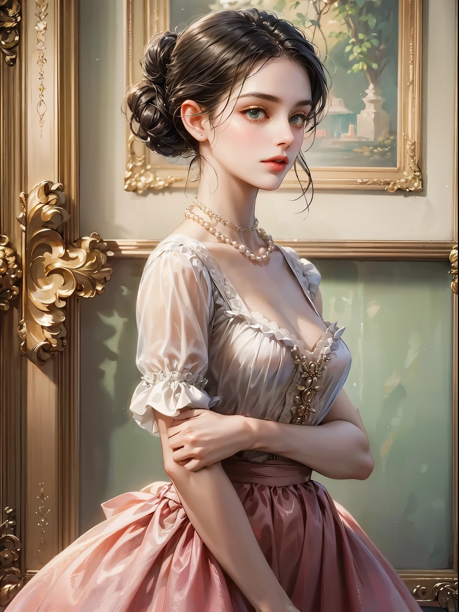 Repainting the hand. The hand is on her arm. Five fingers