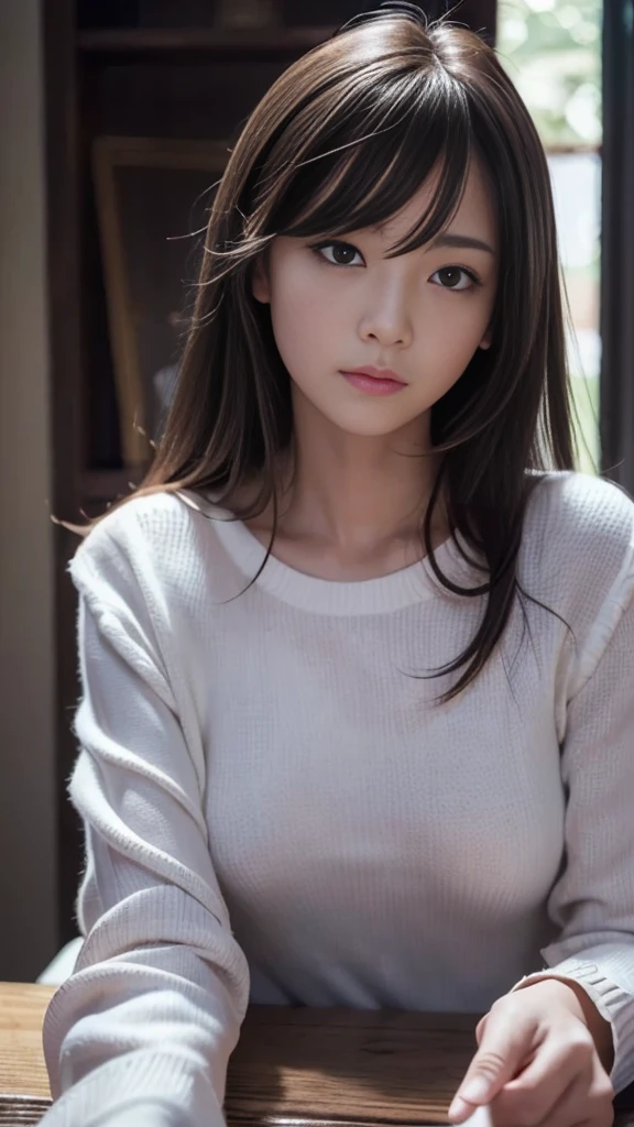 masterpiece, wonderful, high quality、high resolution、High resolution、超A high resolution、realism、Real Stick、Photo serial、Raw photo、, ((woman)), Indifference, Seriousness, bangs, (assassin), White clothes、Degrees of Freedom:1.8、Accurate anatomy、Realistic textured face and skin、Accurate anatomy:1.3、Degrees of Freedom:2