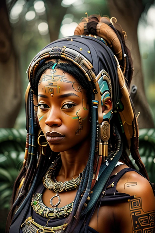 1 African woman, 30 years old, pretty face, dreadlocks, hyperrealistic, ultra detailed face and body, realistic representation