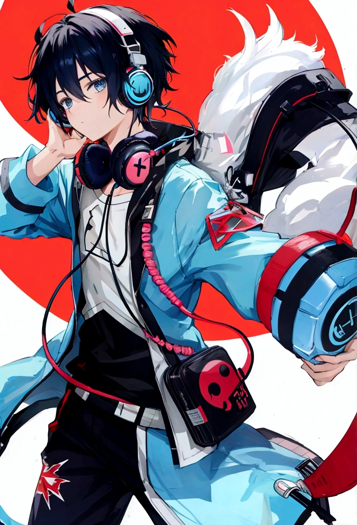anime boy with headphones 