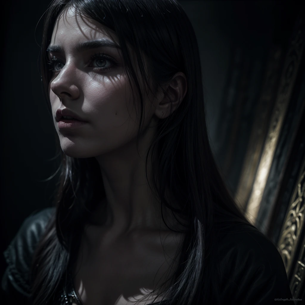 a worshiper of namira,elder scrolls,dark fantasy,detailed face,dramatic lighting,moody atmosphere,chiaroscuro,dark colors,gothic,occult,mystical,fantasy,ornate details,dramatic pose