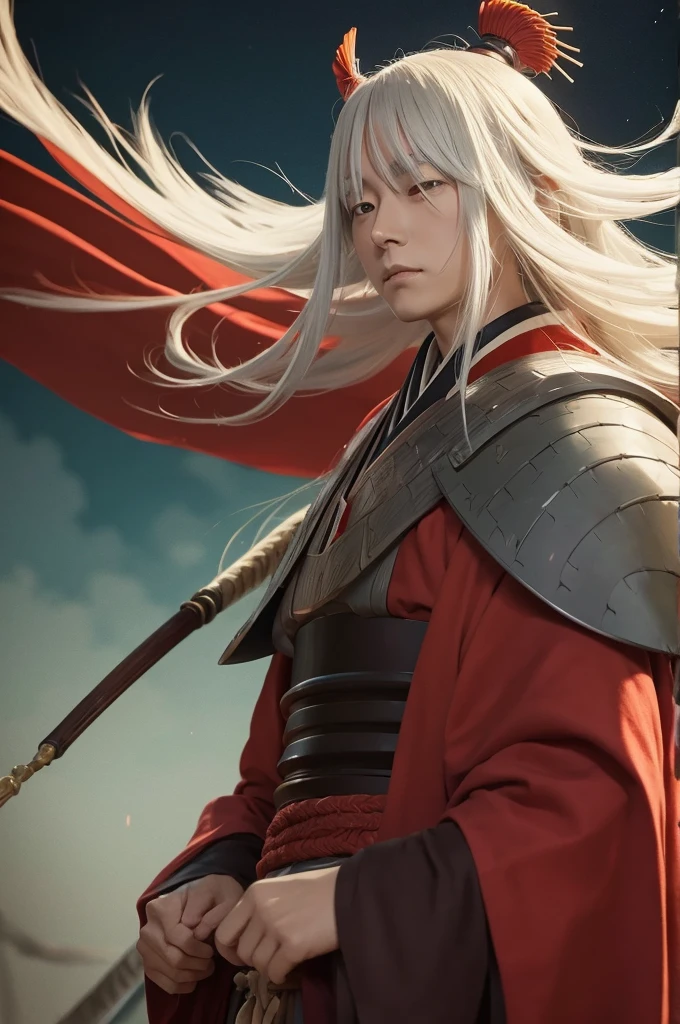 Studio Ghibli style animation. Eiichi Shibusawa, samurai, top quality, masterpiece, detailed, highest quality, 12K