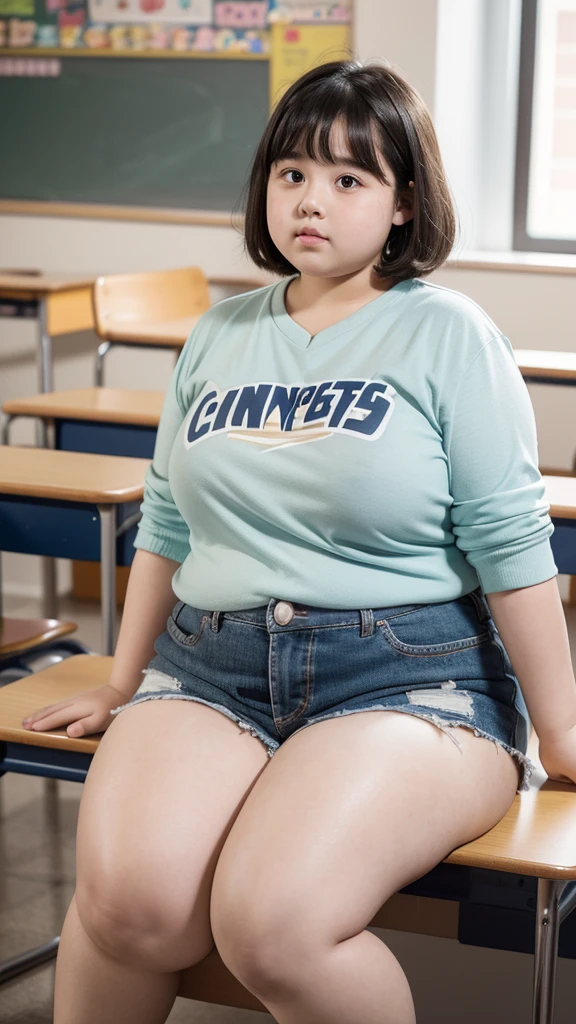 a fat obese ,chubby overweight ,young fat girl in ,cute plump schoolkid,heavy set young girl,thick student,extremely obese young female student,very fat and heavy young girl,stout short haired girl in school,chubbychild in classroom,cute pudgy young student