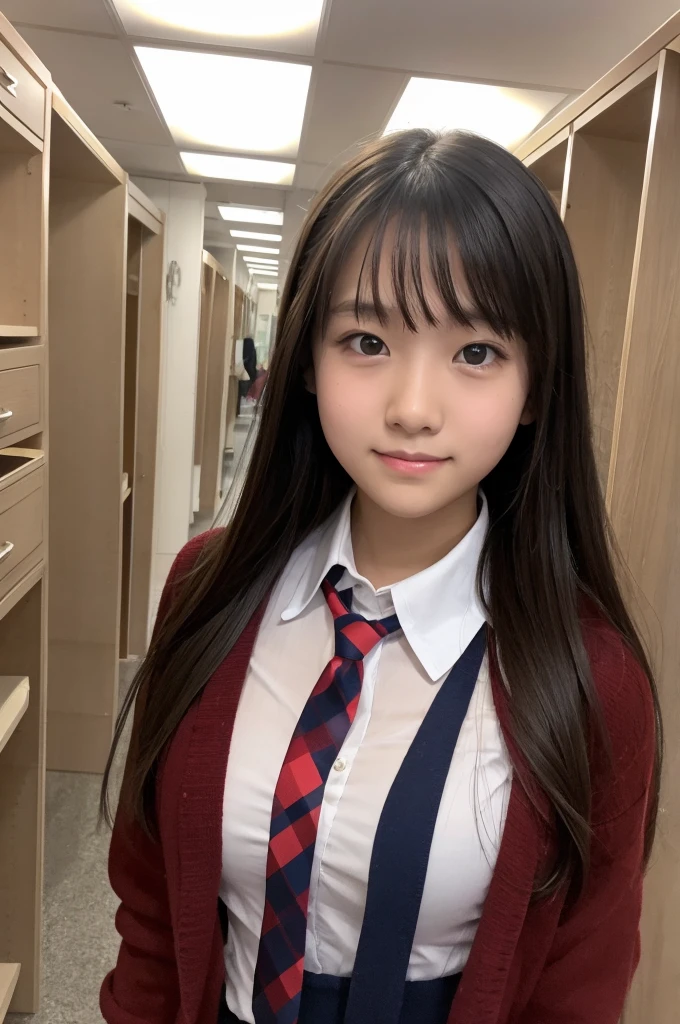 A high school girl showing off what's under her skirt