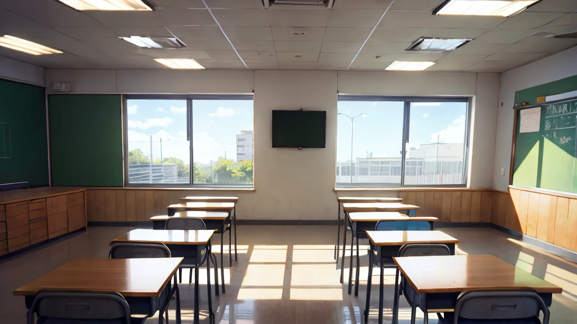 Anime empty classroom