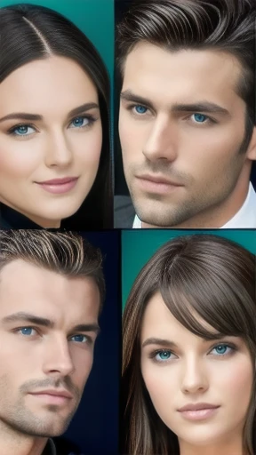 beautiful group of german men and women together focus on face.