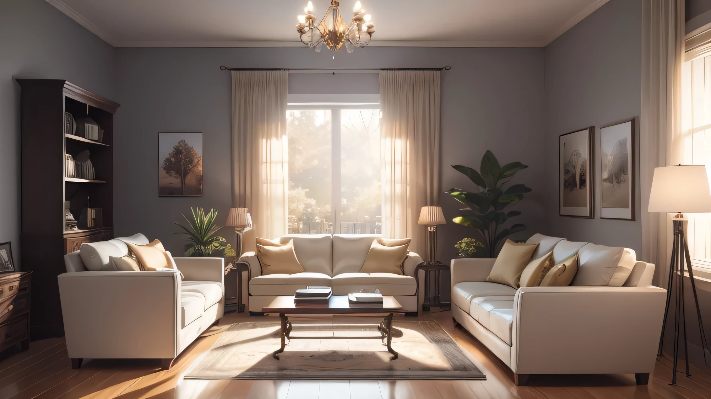 masterpiece, 最high quality, high quality, Very detailed CG unity 8k wallpaper, Modern workroom, Modern Style, machine, Filing Cabinet, Wooden floor, Brass accents,Gorgeous lighting fixtures,Cozy atmosphere, sofa leather, window, Curated artwork,Decorations,high qualityのラグ HDR, bloom, chromatic aberration ,Realistic,Very detailed,8K Ultra HD, Digital SLR, Soft lighting, high quality, Film Grain, Fujifilm XT3