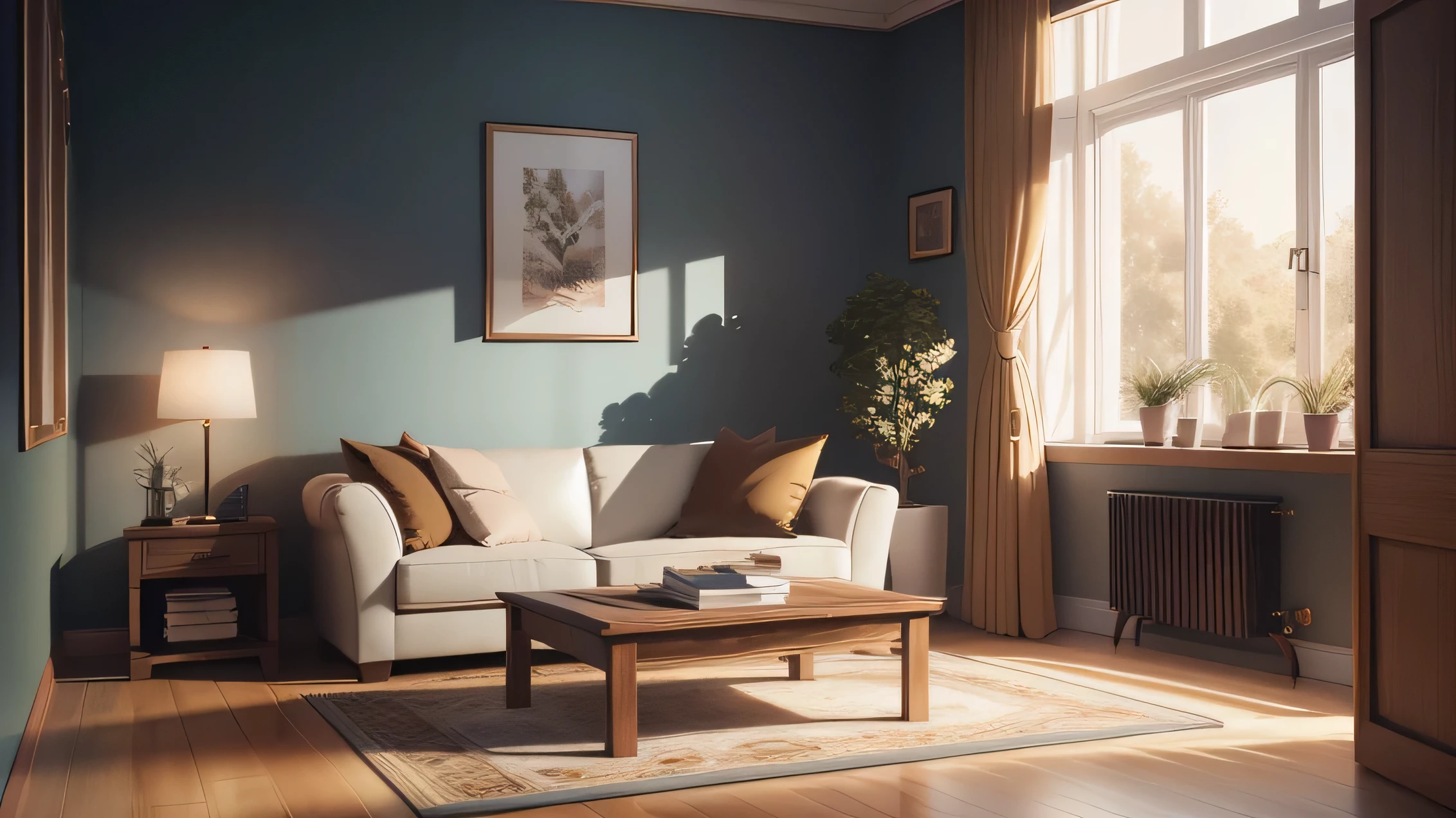 masterpiece, 最high quality, high quality, Very detailed CG unity 8k wallpaper, Modern workroom, Modern Style, machine, Filing Cabinet, Wooden floor, Brass accents,Gorgeous lighting fixtures,Cozy atmosphere, sofa leather, window, Curated artwork,Decorations,high qualityのラグ HDR, bloom, chromatic aberration ,Realistic,Very detailed,8K Ultra HD, Digital SLR, Soft lighting, high quality, Film Grain, Fujifilm XT3